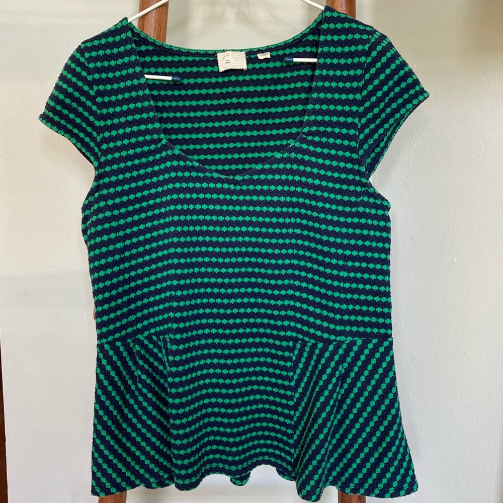 Anthropologie Peplum Top with Sweetheart Neckline, L